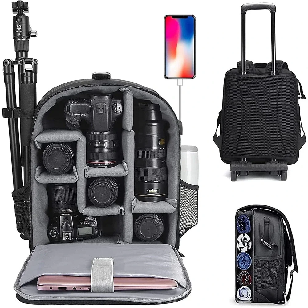 CADeN D6 Camera Backpack Large Black Waterproof DSLR Mirrorless Canon‎ Nikon